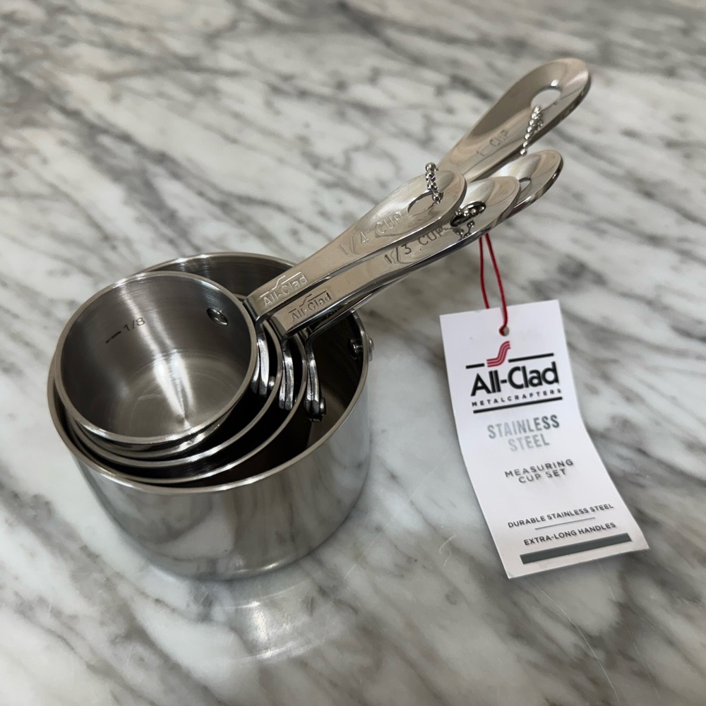 All-Clad, Stainless Steel, 4 Piece Standard Sized, Measuring Cup Set